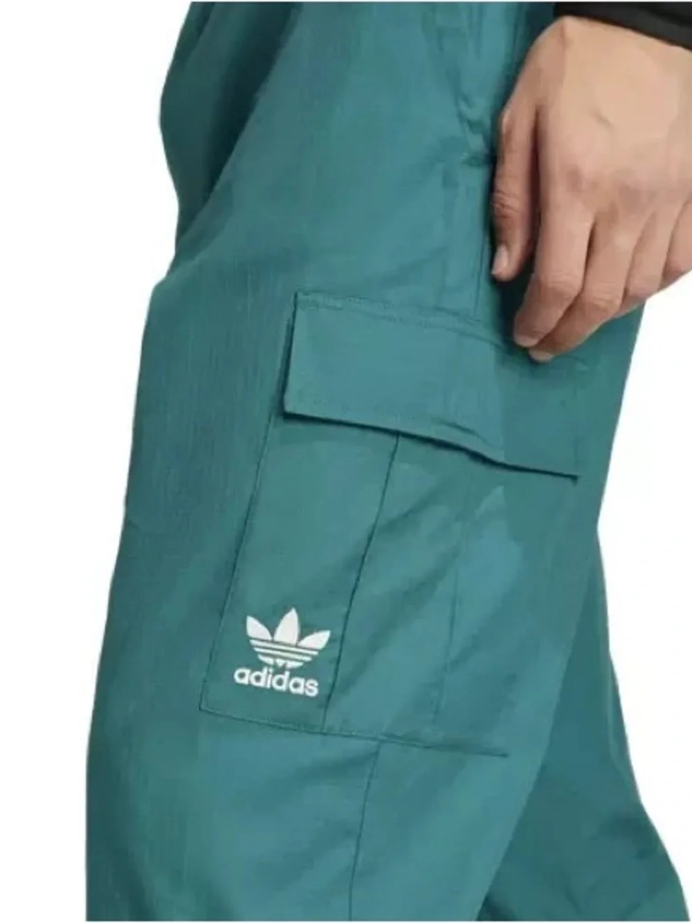 Legacy teal Adidas Originals Trefoil woven cargo pants